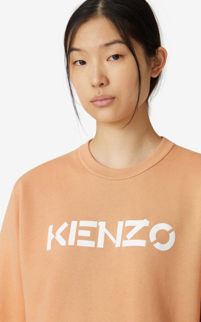 Kenzo Women Kenzo Logo Sweatshirt Cognac